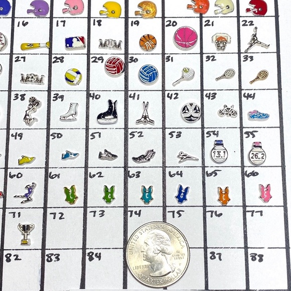 LC-#3 (4X) Sports & Hobbies locket charms - Picture 4 of 8